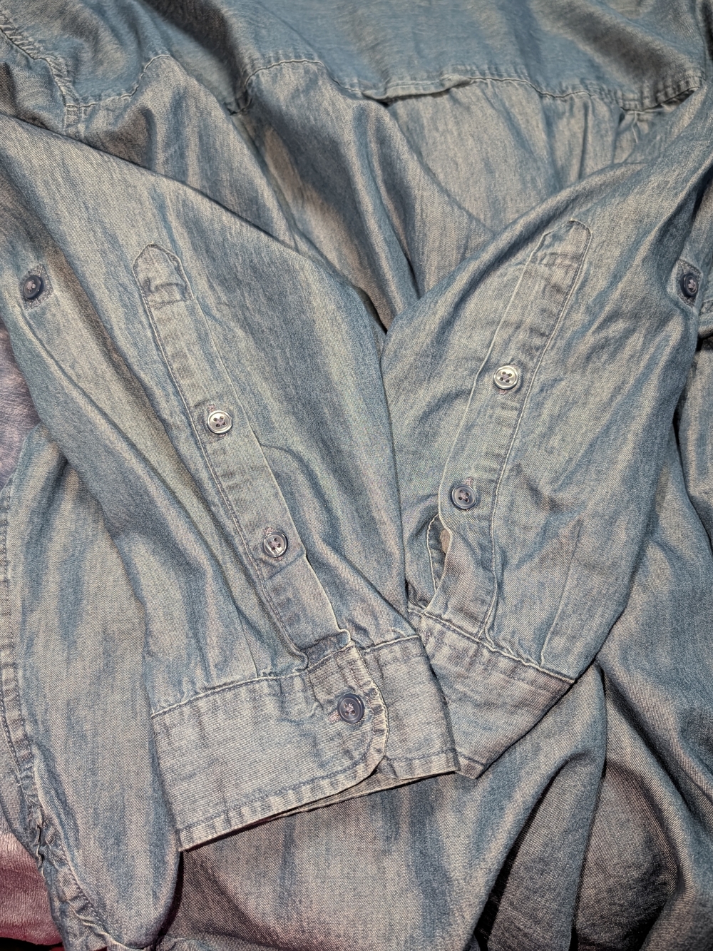 Light-weight Blue Denim Women Button Shirt